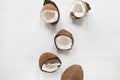 top view selection tasty coconuts. High quality photo