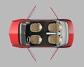 Top view of self-driving car cutaway image