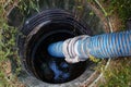 Top view into septic system