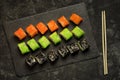 Top view set of assorted japanese sushi food Royalty Free Stock Photo