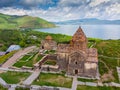 Top View Sevanavank Monastery dramatic sky at sunset Royalty Free Stock Photo