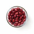 Top view several cooked red beans in a bowl generative AI