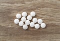 DHEA pills on a table top view Royalty Free Stock Photo