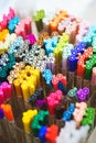 Top view of several multi-colored markers, liners for drawing, sketches and calligraphy Royalty Free Stock Photo