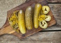 Top view of several pickle cucumbers Royalty Free Stock Photo