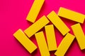 top view of several yellow blocks Royalty Free Stock Photo