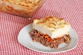 Top view of shepards pie Royalty Free Stock Photo