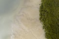 Top view of a shore in Matakohe area during low tide, New Zealand Royalty Free Stock Photo