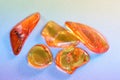 Top view shot of amber pieces Royalty Free Stock Photo