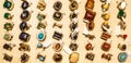 Top view shot of an antique ring collection Royalty Free Stock Photo