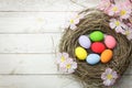 Top view shot of arrangement decoration Happy Easter Royalty Free Stock Photo