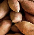 Top view shot of a heap of sweet potatoes Royalty Free Stock Photo