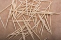 Top view shot of a heap of wooden toothpicks Royalty Free Stock Photo