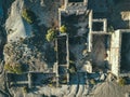 Top view shot of ruins of Montevecchio mining complex on Sardinia