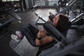 Sportswoman exercising at gym Royalty Free Stock Photo