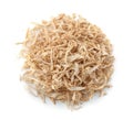 Top view of shredded dried ginger