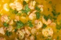 Top view shrimp moqueca. Brazilian traditional food