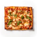 Top view of Sicilian pizza. Royalty Free Stock Photo