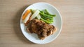 Top view of simple fresh homemade steak. Royalty Free Stock Photo