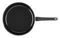 Top view of single black cooking pot isolated on white