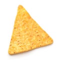 Top view of single nacho chip