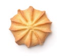 Top view of single shortbread cookie Royalty Free Stock Photo