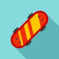 Top view skateboard icon, flat style