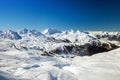 Top view skiing region Paradiski, la Plagne Royalty Free Stock Photo