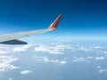 Top view sky and clouds looking from window airplane flying, nat Royalty Free Stock Photo