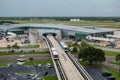 Top view of Sky Connect Train at Tampa International Airport 4 Royalty Free Stock Photo