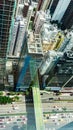 Top View of Skyscrapers in a Big City. Financial and business centers in Hong Kong. Royalty Free Stock Photo