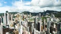 Top View of Skyscrapers in a Big City. Financial and business centers in Hong Kong. Royalty Free Stock Photo