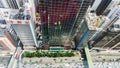 Top View of Skyscrapers in a Big City. Financial and business centers in Hong Kong. Royalty Free Stock Photo