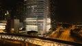 Top view of the skyscrapers in the big city at night. Stock. Great view of the city at night Royalty Free Stock Photo