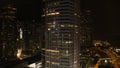 Top view of the skyscrapers in the big city at night. Stock. Great view of the city at night Royalty Free Stock Photo