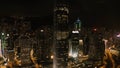 Top view of the skyscrapers in the big city at night. Stock. Great view of the city at night Royalty Free Stock Photo