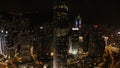 Top view of the skyscrapers in the big city at night. Stock. Great view of the city at night Royalty Free Stock Photo