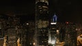 Top view of the skyscrapers in the big city at night. Stock. Great view of the city at night Royalty Free Stock Photo