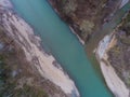 Top view of slanie rivers Pshekha and Tuha. Russia. Royalty Free Stock Photo