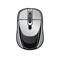 Top View of a Sleek Gray Computer Mouse with a Scroll Wheel and Button Royalty Free Stock Photo