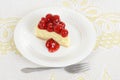 Top view slice of cherry cheesecake Royalty Free Stock Photo