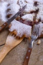 Top view Slice pie. Sweet fruit baking