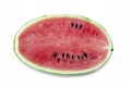 Top view Slice of red watermelon isolated on white background