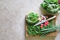 Top view of sliced fresh greens Royalty Free Stock Photo