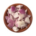 Chopped red onions in a small bowl Royalty Free Stock Photo