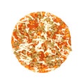 Top view of small frozen pizza Royalty Free Stock Photo