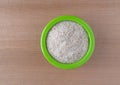 Bowl filled with psyllium husks on a table