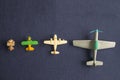 Set of scale models of airplanes Royalty Free Stock Photo