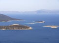 Top view of small uninhabited Islands in the Aegean sea near the island of Evia in Greece