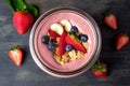 top view of a smoothie in a mason jar with a lid Royalty Free Stock Photo